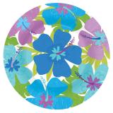 Pappteller Blaue Hibiskusblüte 26,5 cm 8er Pack